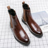 Elegant Genuine Leather Ankle Boots for Men - Stylish Casual Business Footwear
